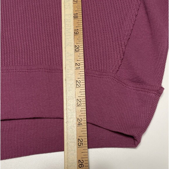 Free People Santa Clara Oversized Thermal Waffle Knit Top Mulberry XS NWT - Picture 6 of 8